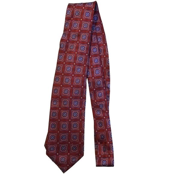 5/$10 Tasso Elba Men's Silk Geometric Tie 60" - Picture 1 of 5